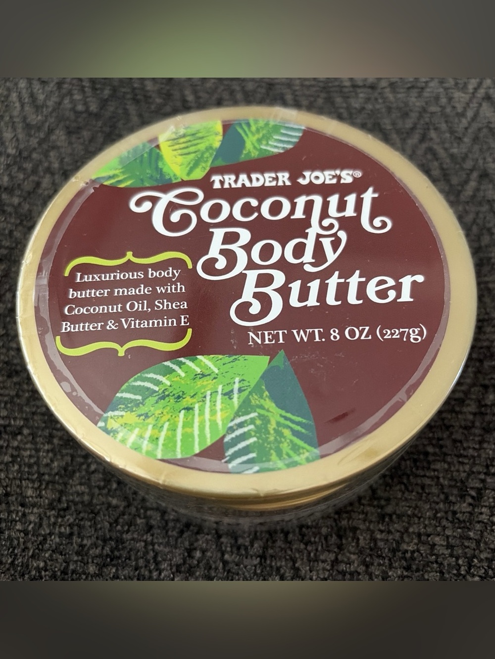Trader Joe's Coconut Body Butter 8 oz Oil Shea Vitamin E Cruelty Free